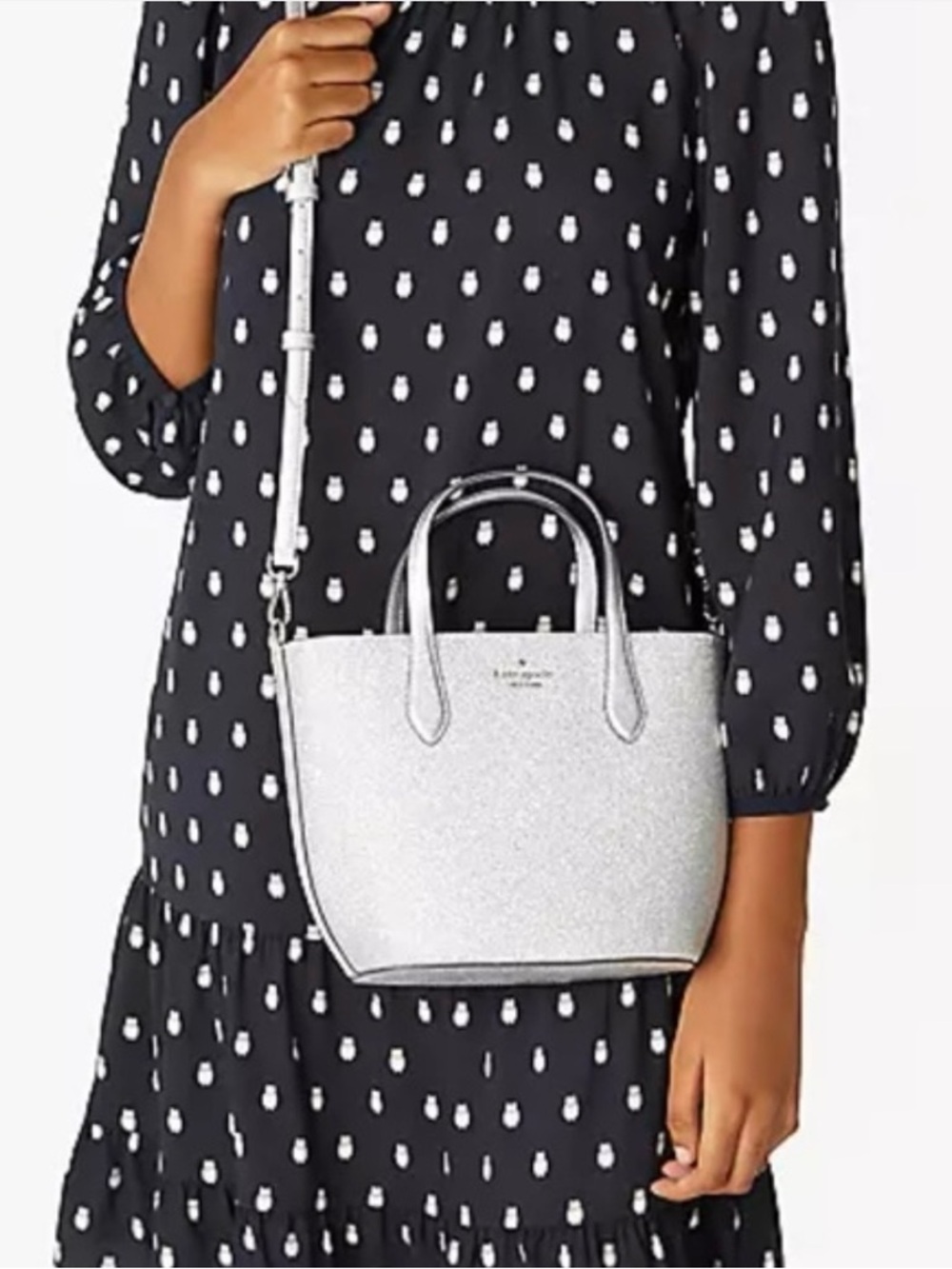 kate spade Lunar Light Glitter Satchel Crossbody Bag - Picture 5 of 9
